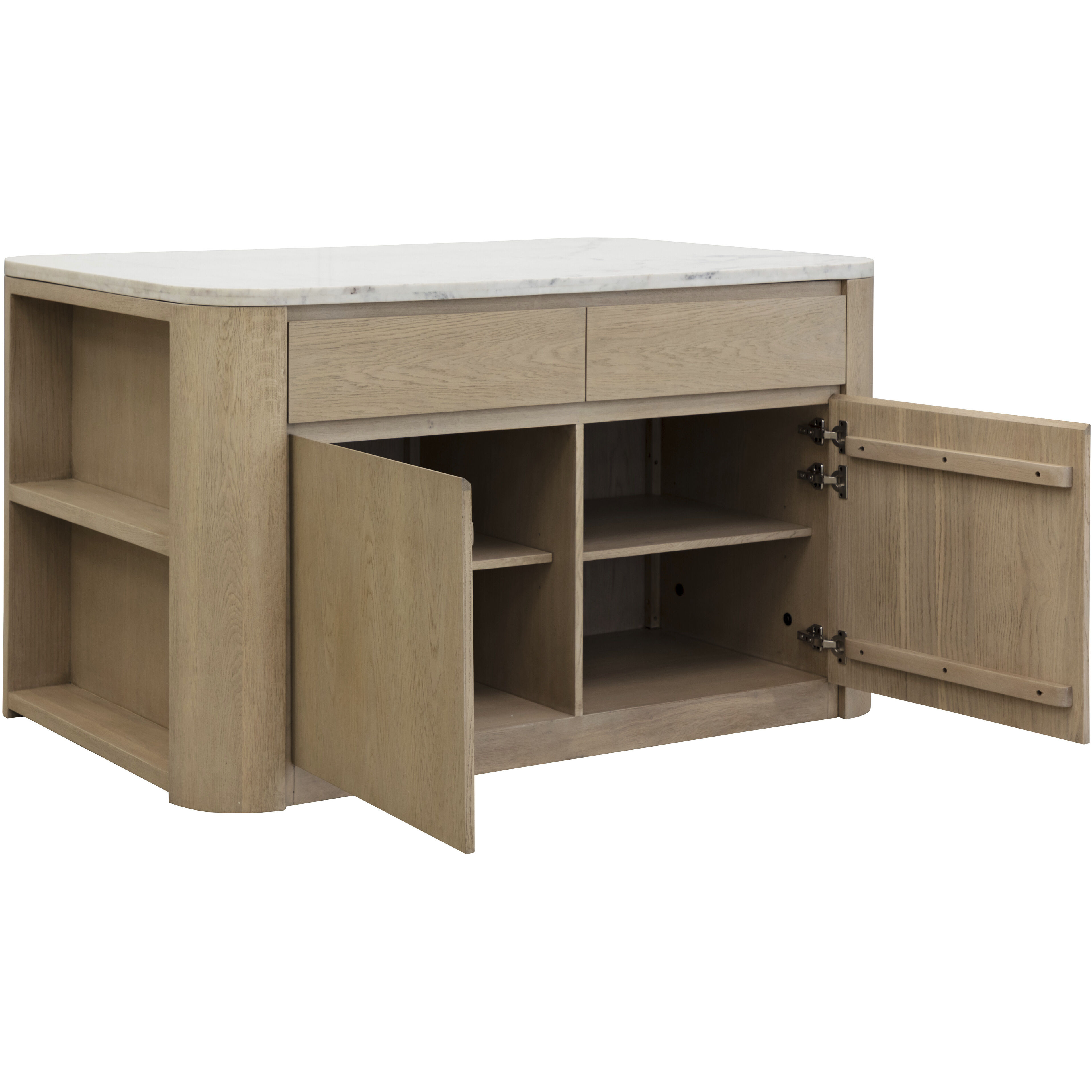 Romilly White / Light Wash Kitchen Island